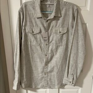 Men's Sonoma Goods For Life® Supersoft Flannel Button-Down Shirt Large Stone